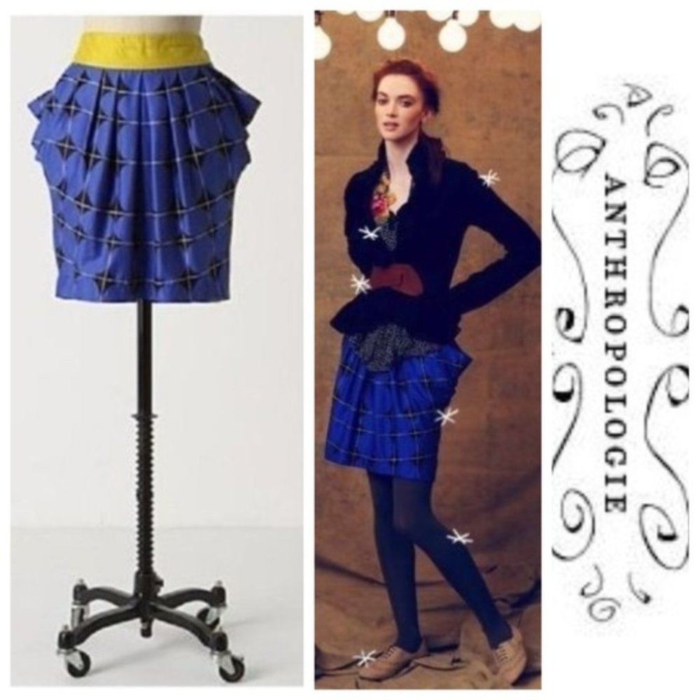Anthropologie Odille Blue Fargyle skirt, size 4